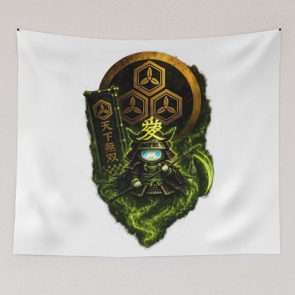 Item preview, Naoe Kanetsugu Chibi Ghost Samurai Cute Kawaii Japanese Warrior Pixel Art designed and sold by Japan-Ink-Art.
