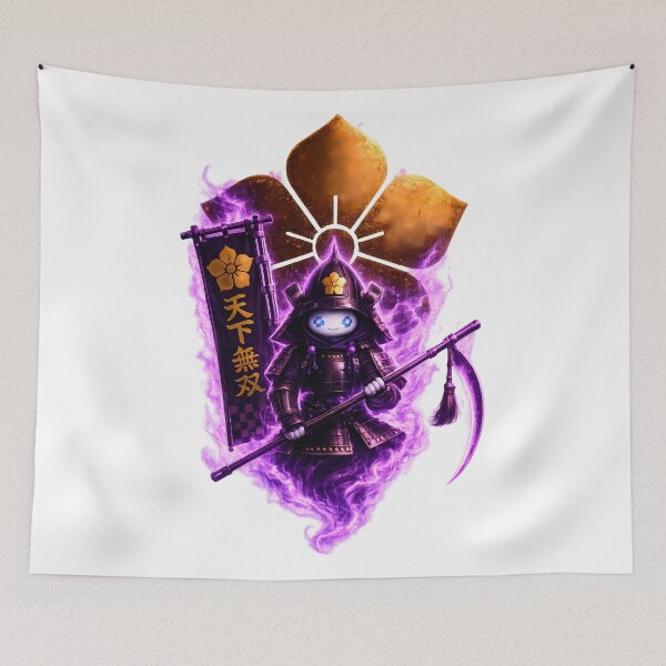 Item preview, Akechi Mitsuhide Chibi Ghost Samurai Cute Kawaii Japanese Warrior Pixel Art designed and sold by Japan-Ink-Art.