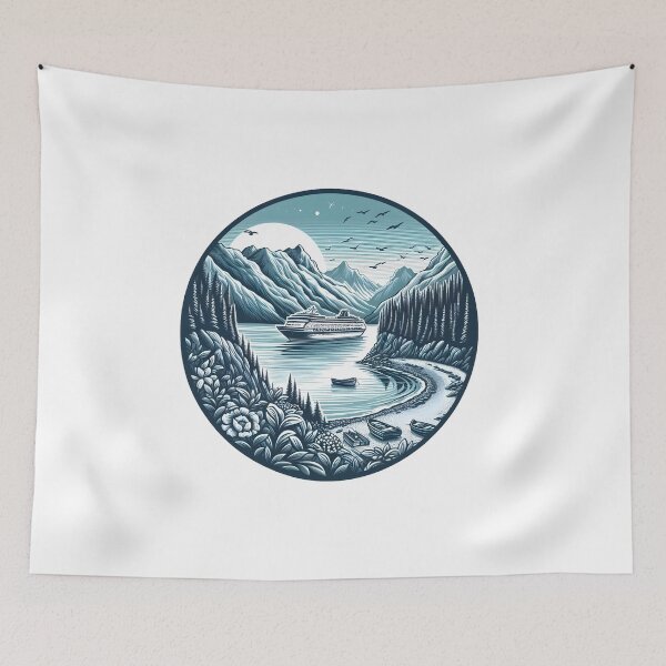 Item preview, Alaska Fjord Cruise Round Landscape designed and sold by Apex Designs.