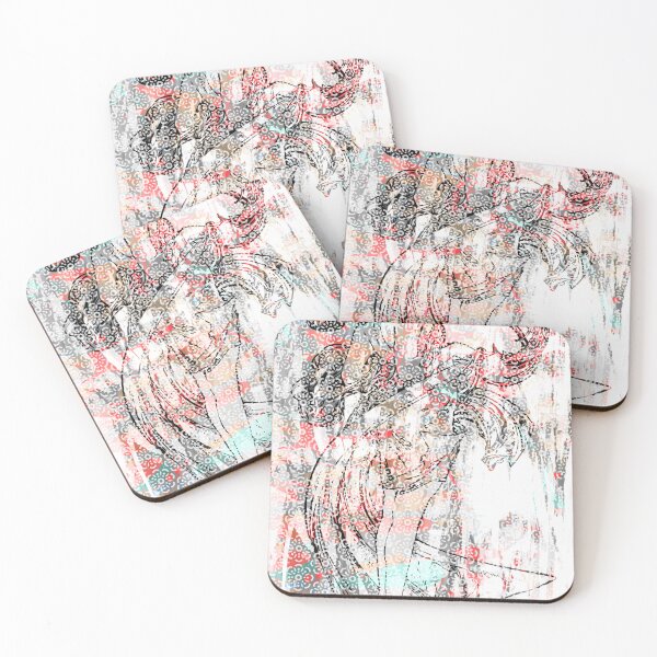 Item preview, ALPHONSE MUCHA FLORAL ABSTRACTION. RED/BLUE/BLACK. designed and sold by 5hertz.