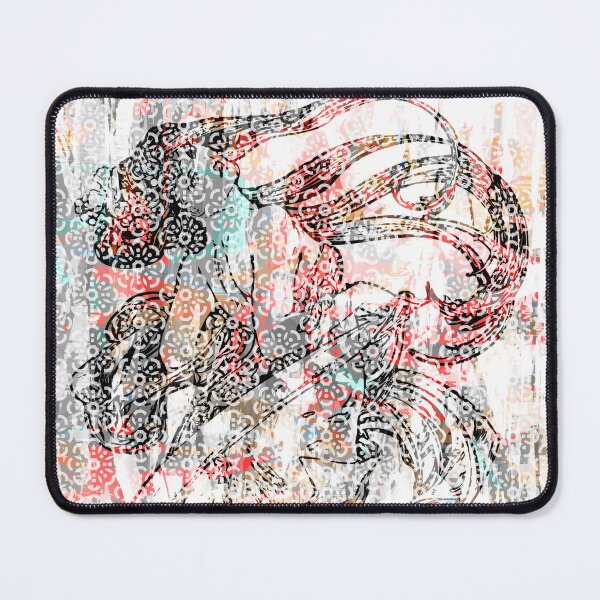 Item preview, ALPHONSE MUCHA FLORAL ABSTRACTION. RED/BLUE/BLACK. designed and sold by 5hertz.