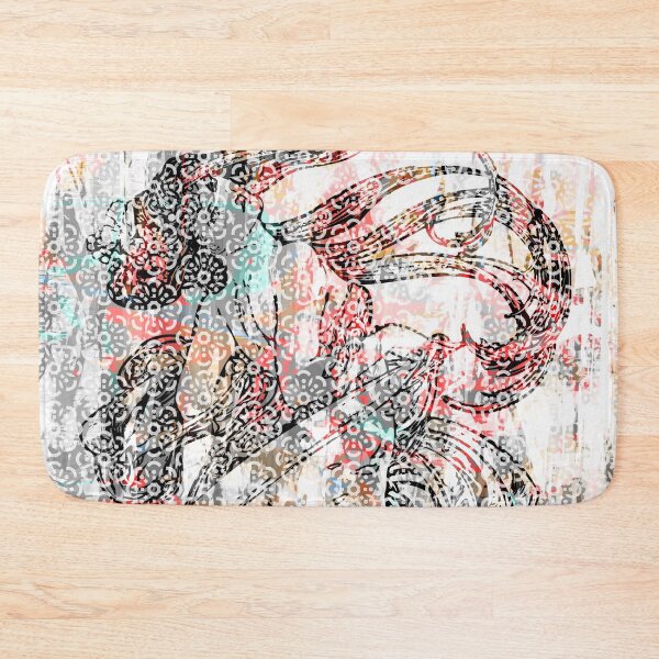 Item preview, ALPHONSE MUCHA FLORAL ABSTRACTION. RED/BLUE/BLACK. designed and sold by 5hertz.