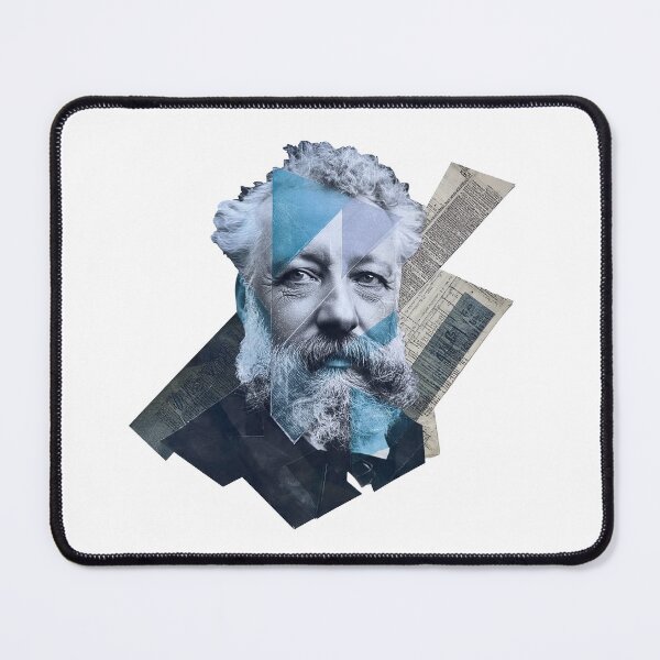 Item preview, Jules Verne – Literary Collage Portrait Art Print | Science Fiction Adventure Poster designed and sold by OzzFrequency.