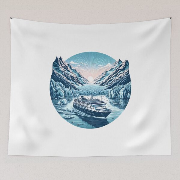 Item preview, Glacier Bay Cruise Sunrise Scenic Illustration designed and sold by Apex Designs.