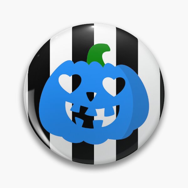 Item preview, blue halloween heart pumpkin striped designed and sold by Gossip Rag.