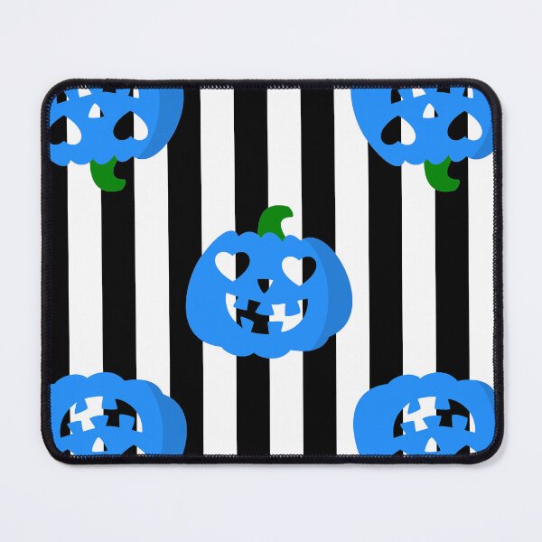 Item preview, blue halloween heart pumpkin striped designed and sold by Gossip Rag.