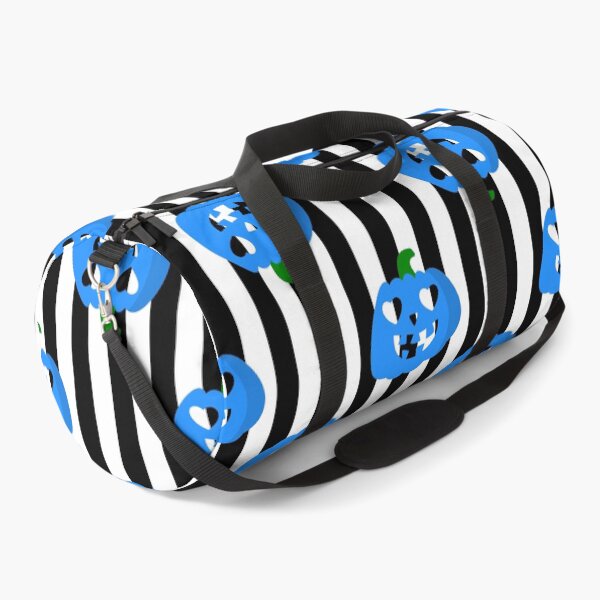 Item preview, blue halloween heart pumpkin striped designed and sold by Gossip Rag.
