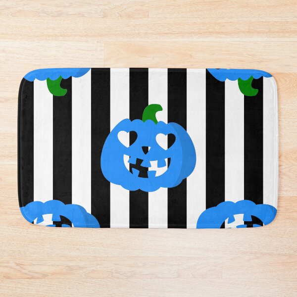 Item preview, blue halloween heart pumpkin striped designed and sold by Gossip Rag.