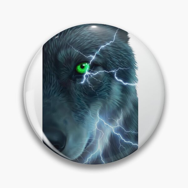 Item preview, Electric Storm Wolf with Emerald Green Eye designed and sold by RoyalDeluxGo.