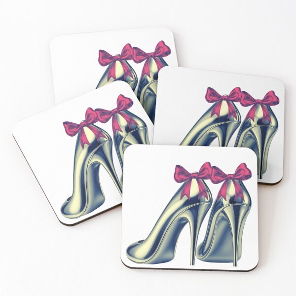 Item preview, Coquette Metallic Heels with Pink Bows | Fashion Aesthetic Design designed and sold by AshandAura.