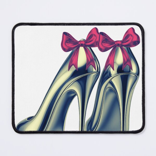Item preview, Coquette Metallic Heels with Pink Bows | Fashion Aesthetic Design designed and sold by AshandAura.