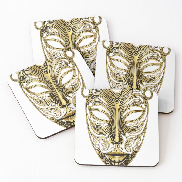 Item preview, Golden Tribal Venetian Mask | Elegant Fantasy Face Design designed and sold by Memora405.