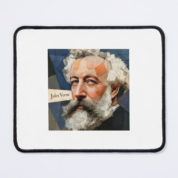 Item preview, Jules Verne – Literary Collage Portrait Art Print | Science Fiction Adventure Poster designed and sold by OzzFrequency.