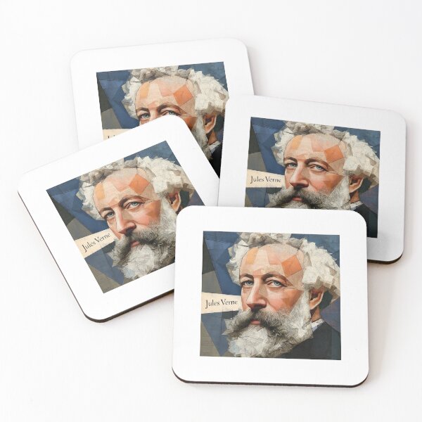 Item preview, Jules Verne – Literary Collage Portrait Art Print | Science Fiction Adventure Poster designed and sold by OzzFrequency.