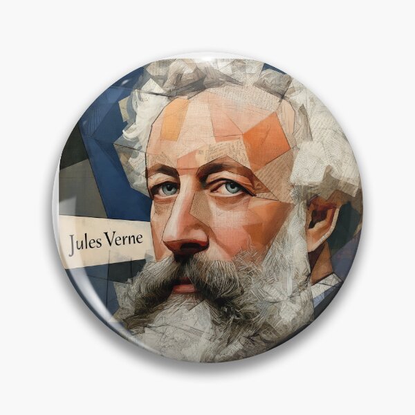 Item preview, Jules Verne – Literary Collage Portrait Art Print | Science Fiction Adventure Poster designed and sold by OzzFrequency.