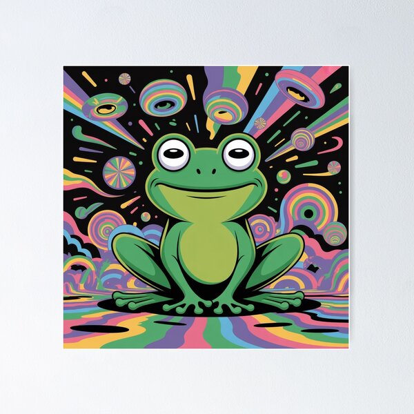 Item preview, Psychedelic Frog Cosmic Vibes designed and sold by KiriStudio.
