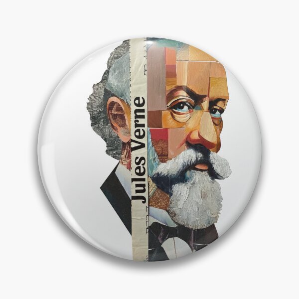 Item preview, Jules Verne – Literary Collage Portrait Art Print | Science Fiction Adventure Poster designed and sold by OzzFrequency.