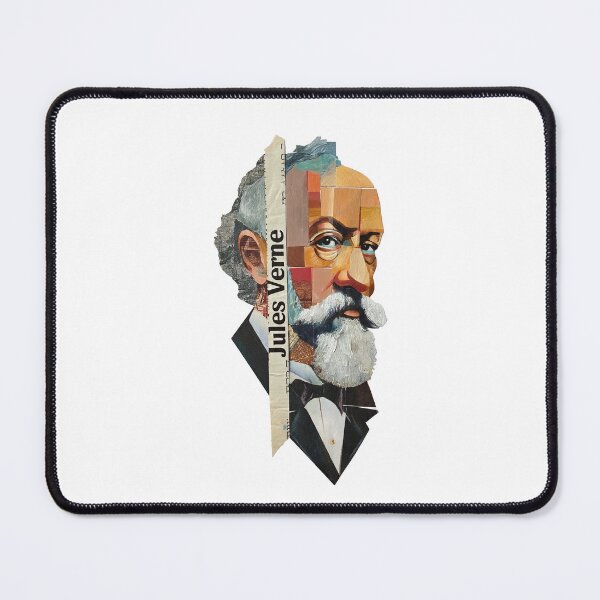 Item preview, Jules Verne – Literary Collage Portrait Art Print | Science Fiction Adventure Poster designed and sold by OzzFrequency.