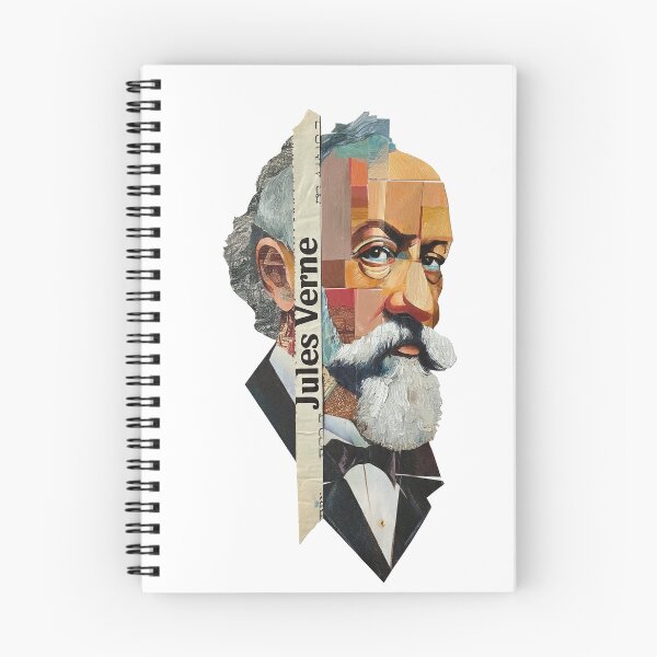 Item preview, Jules Verne – Literary Collage Portrait Art Print | Science Fiction Adventure Poster designed and sold by OzzFrequency.