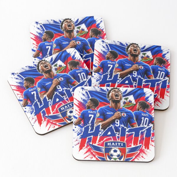 Artikelvorschau, Haiti-Fußballstolz – Minimalistisches Fußballdesign | Farben der haitianischen Flagge entworfen und verkauft von Chicbyvalde973.