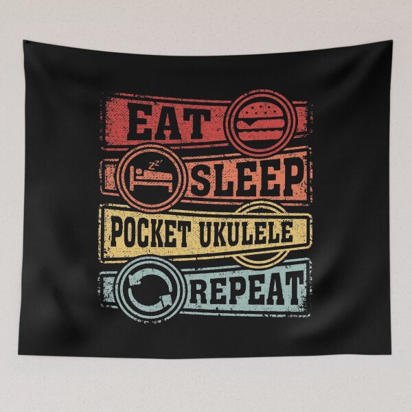 Item preview, Eat Sleep Pocket ukulele Repeat designed and sold by GabbyKash.