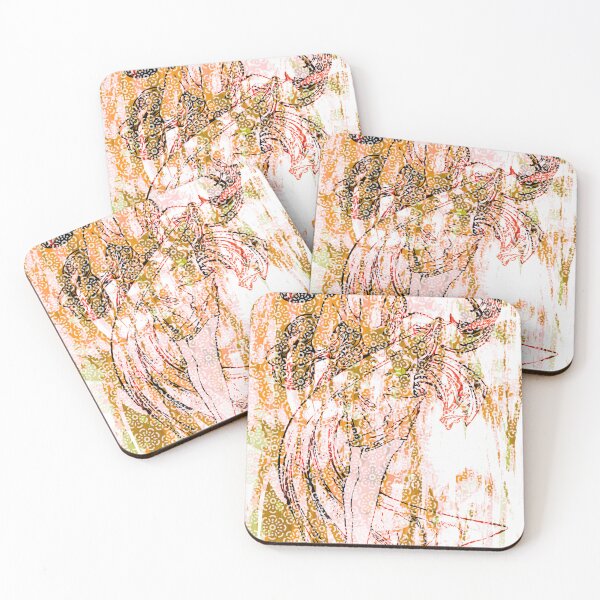 Item preview, ALPHONSE MUCHA FLORAL ABSTRACTION. ORANGE/RED/GREEN. designed and sold by 5hertz.