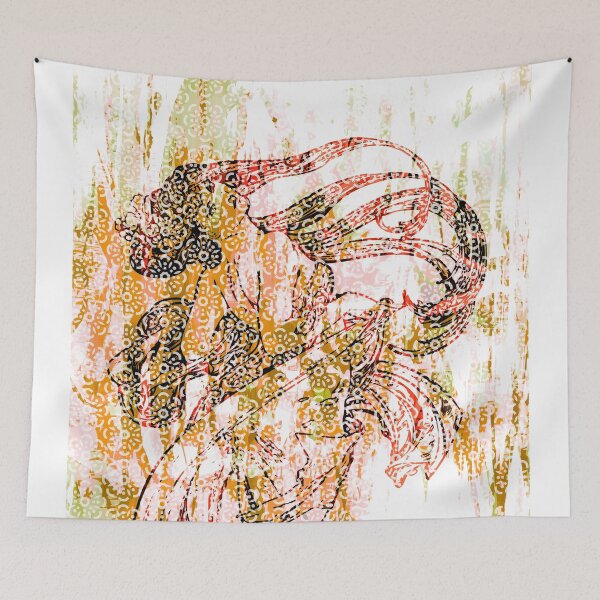 Item preview, ALPHONSE MUCHA FLORAL ABSTRACTION. ORANGE/RED/GREEN. designed and sold by 5hertz.