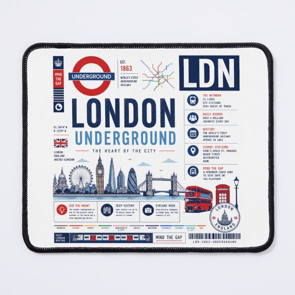 Item preview, London Underground Travel Infographic designed and sold by MKDSN.