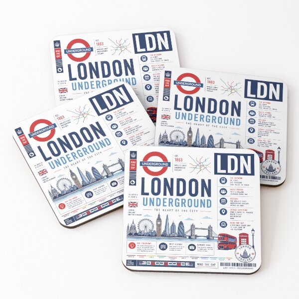 Item preview, London Underground Travel Infographic designed and sold by MKDSN.