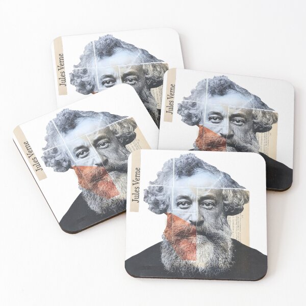 Item preview, Jules Verne – Literary Collage Portrait Art Print | Science Fiction Adventure Poster designed and sold by OzzFrequency.