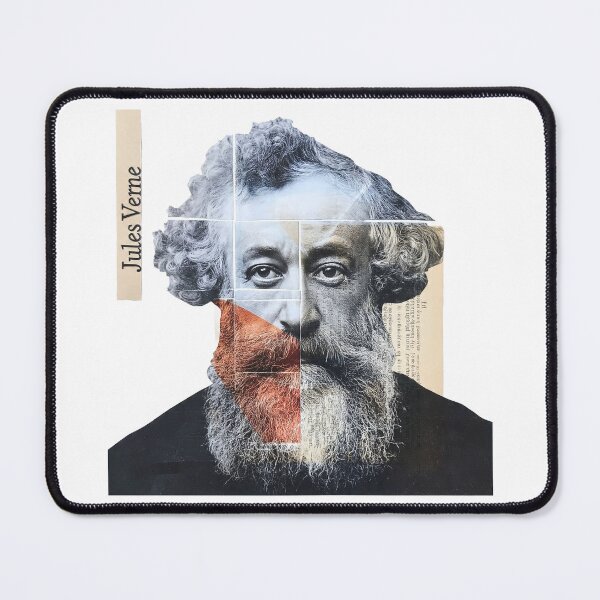 Item preview, Jules Verne – Literary Collage Portrait Art Print | Science Fiction Adventure Poster designed and sold by OzzFrequency.