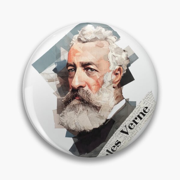 Item preview, Jules Verne – Literary Collage Portrait Art Print | Science Fiction Adventure Poster designed and sold by OzzFrequency.