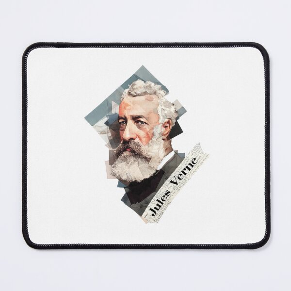 Item preview, Jules Verne – Literary Collage Portrait Art Print | Science Fiction Adventure Poster designed and sold by OzzFrequency.