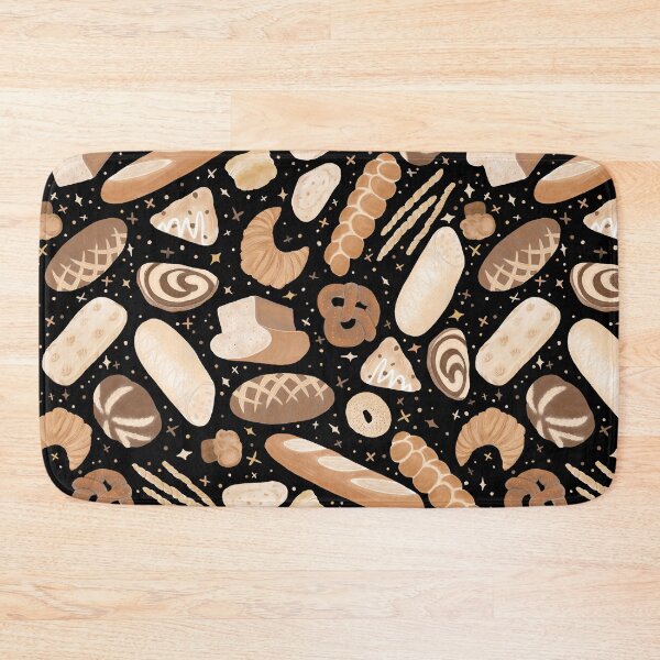 Item preview, Bread Pattern - Different Types of Bread - black background designed and sold by EcoElsa.