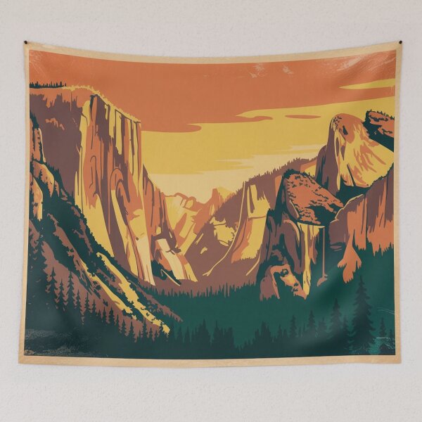 Item preview, Vintage Yosemite Style National Park Poster designed and sold by M&M Lifestyle Hub.