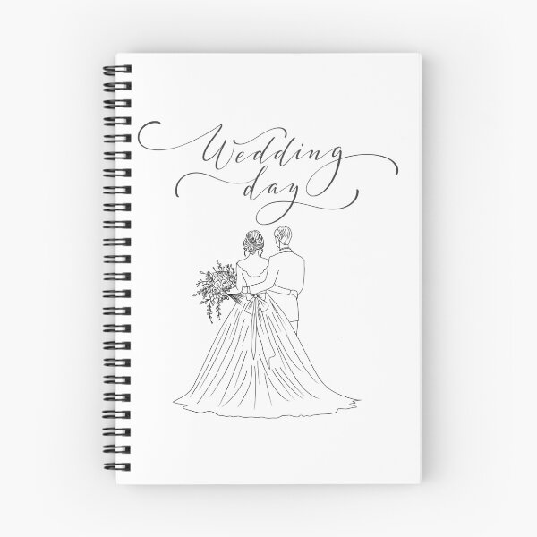 Item preview, Elegant Wedding Day Line Art designed and sold by EverAfterPrints.