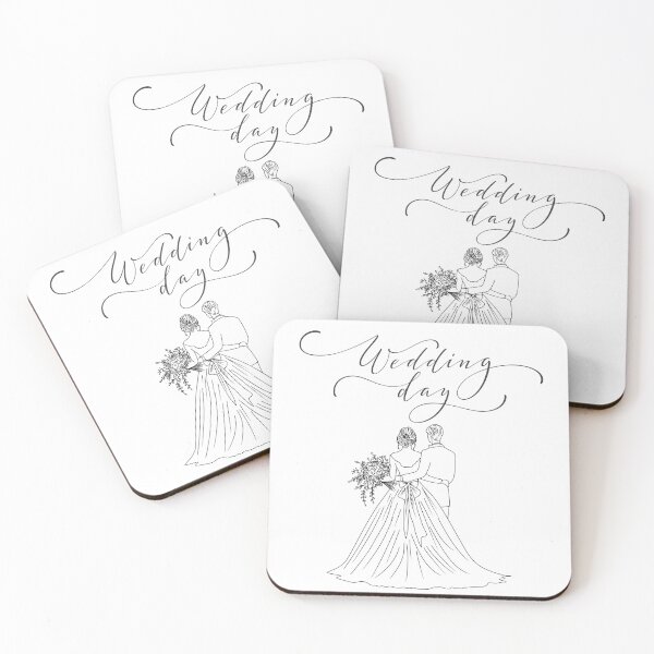 Item preview, Elegant Wedding Day Line Art designed and sold by EverAfterPrints.