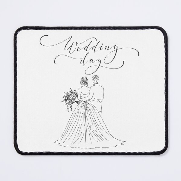 Item preview, Elegant Wedding Day Line Art designed and sold by EverAfterPrints.