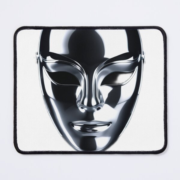 Item preview, Silver Cyber Mask | Futuristic Metallic Face Artwork designed and sold by Memora405.