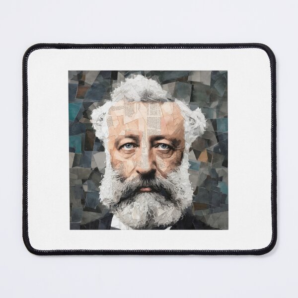 Item preview, Jules Verne – Literary Collage Portrait Art Print | Science Fiction Adventure Poster designed and sold by OzzFrequency.