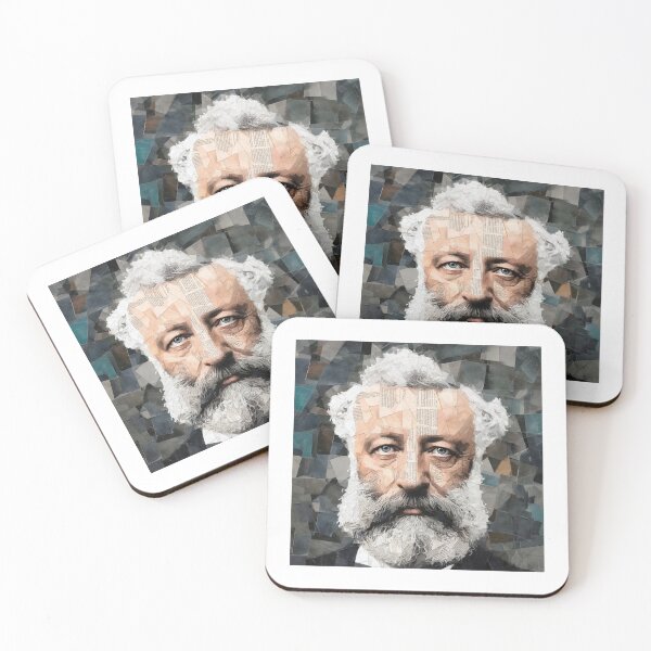 Item preview, Jules Verne – Literary Collage Portrait Art Print | Science Fiction Adventure Poster designed and sold by OzzFrequency.