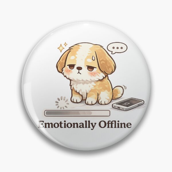 Item preview, Emotionally Offline Cute Dog Funny Introvert Kawaii Design designed and sold by Cute-Corne.
