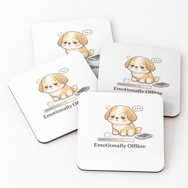 Item preview, Emotionally Offline Cute Dog Funny Introvert Kawaii Design designed and sold by Cute-Corne.