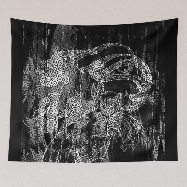 Item preview, ALPHONSE MUCHA FLORAL ABSTRACTION. BLACK/WHITE. designed and sold by 5hertz.
