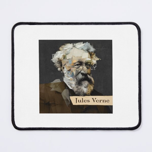 Item preview, Jules Verne – Literary Collage Portrait Art Print | Science Fiction Adventure Poster designed and sold by OzzFrequency.