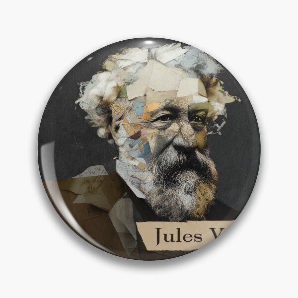 Item preview, Jules Verne – Literary Collage Portrait Art Print | Science Fiction Adventure Poster designed and sold by OzzFrequency.
