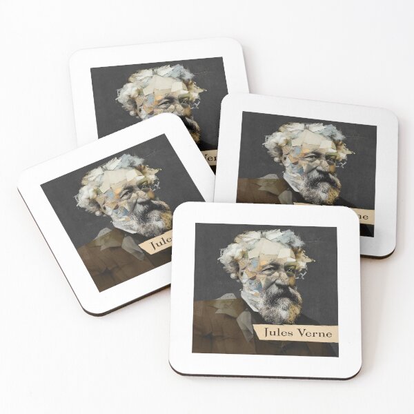 Item preview, Jules Verne – Literary Collage Portrait Art Print | Science Fiction Adventure Poster designed and sold by OzzFrequency.