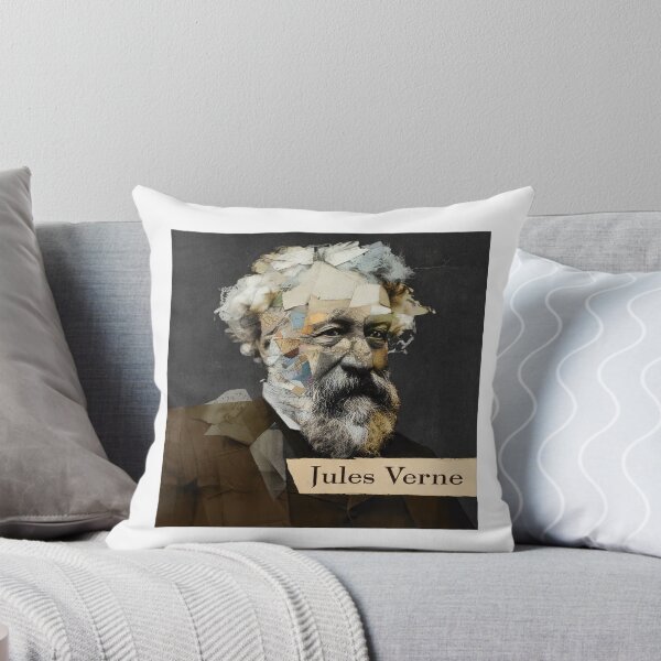 Item preview, Jules Verne – Literary Collage Portrait Art Print | Science Fiction Adventure Poster designed and sold by OzzFrequency.