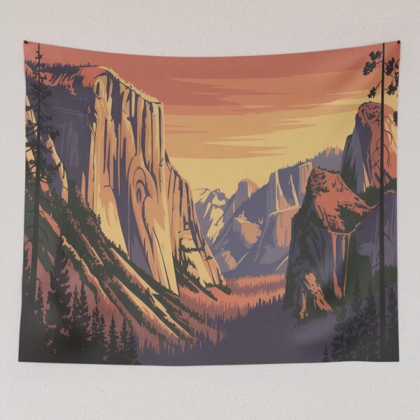 Item preview, Vintage Yosemite Style National Park Poster designed and sold by M&M Lifestyle Hub.