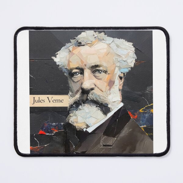 Item preview, Jules Verne – Literary Collage Portrait Art Print | Science Fiction Adventure Poster designed and sold by OzzFrequency.